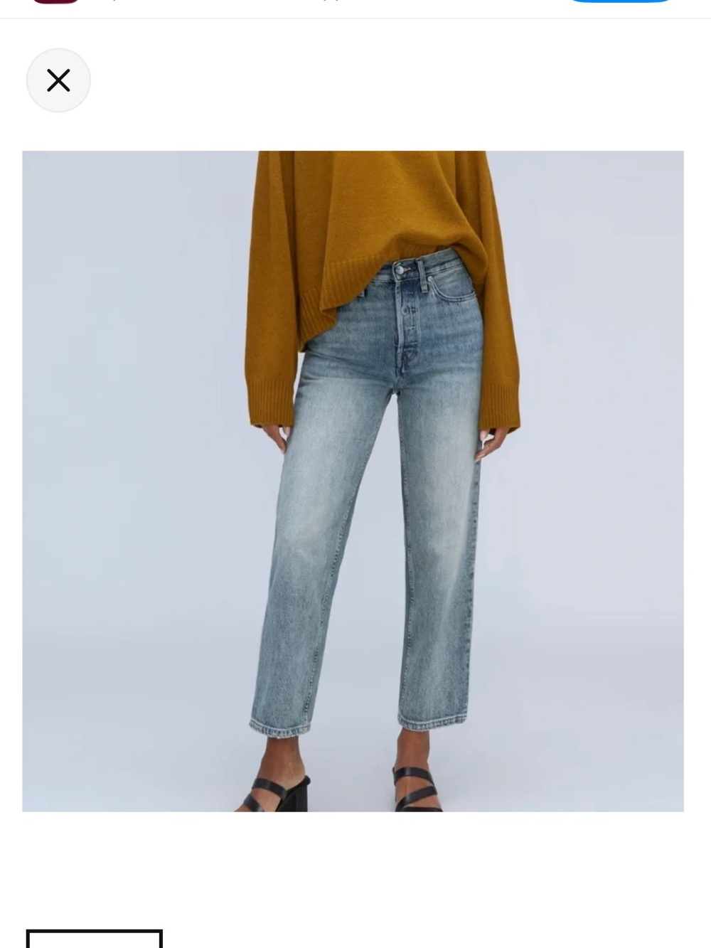 Everlane 90s Way High Jeans in Light Blue Wash 29 Tall